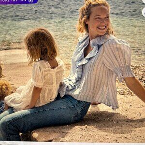 DOEN Sz L Henri Top in Saint Pierre Blue Stripe